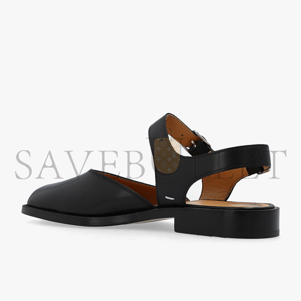 ma*s*n Ma*i*la black leather sandals with tabi toe s58wp0249